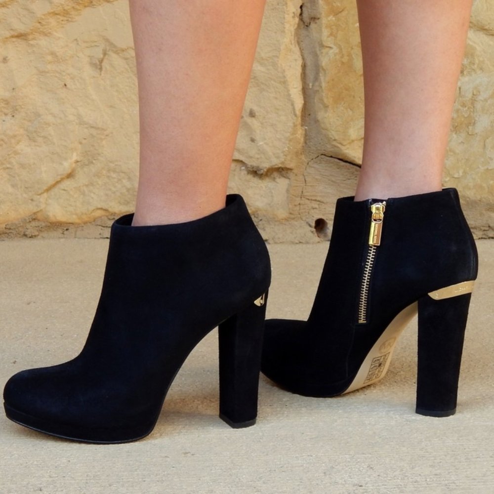 Michael Kors Black Haven Booties, Size 8.5